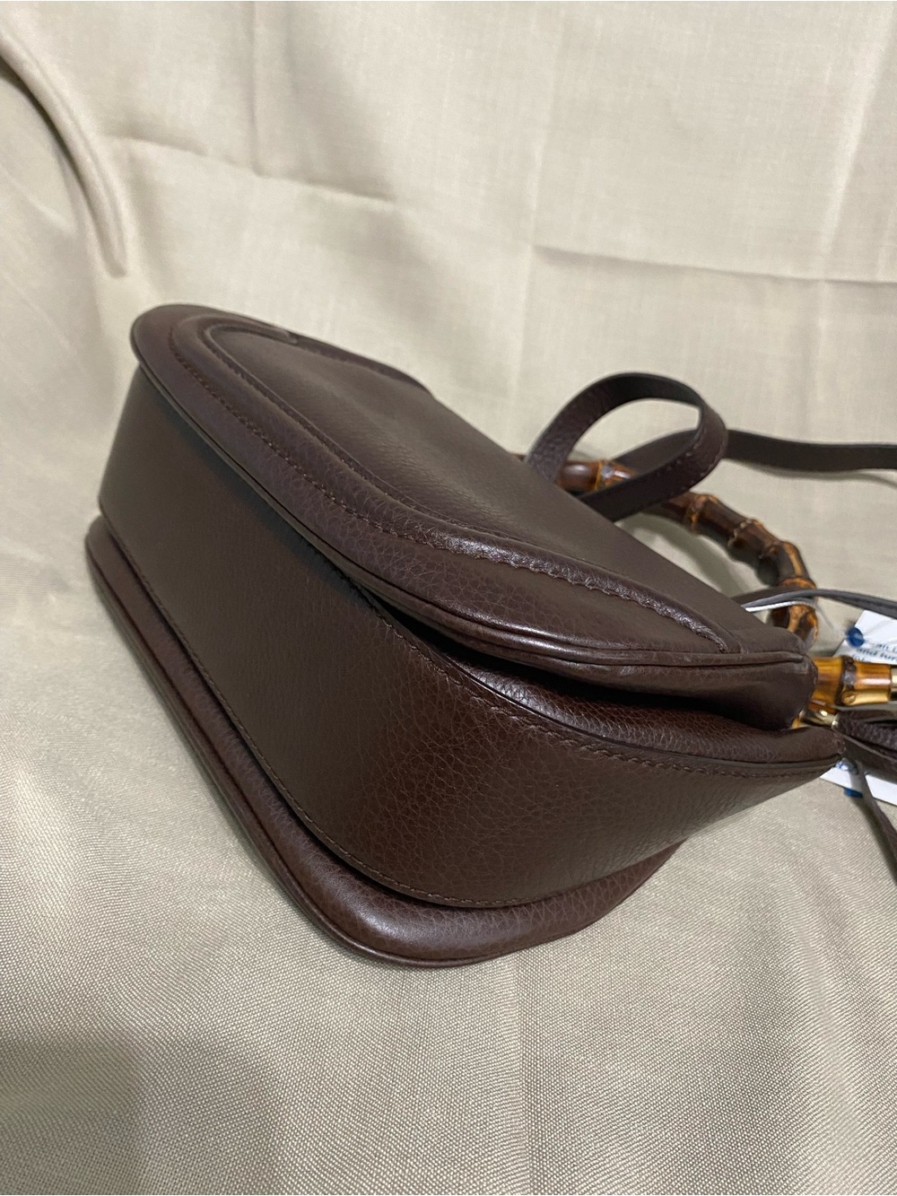 Gucci New Bamboo Medium Top Handle Shoulder Bag 2Way Leather Tassel 1947 - Picture 8 of 16